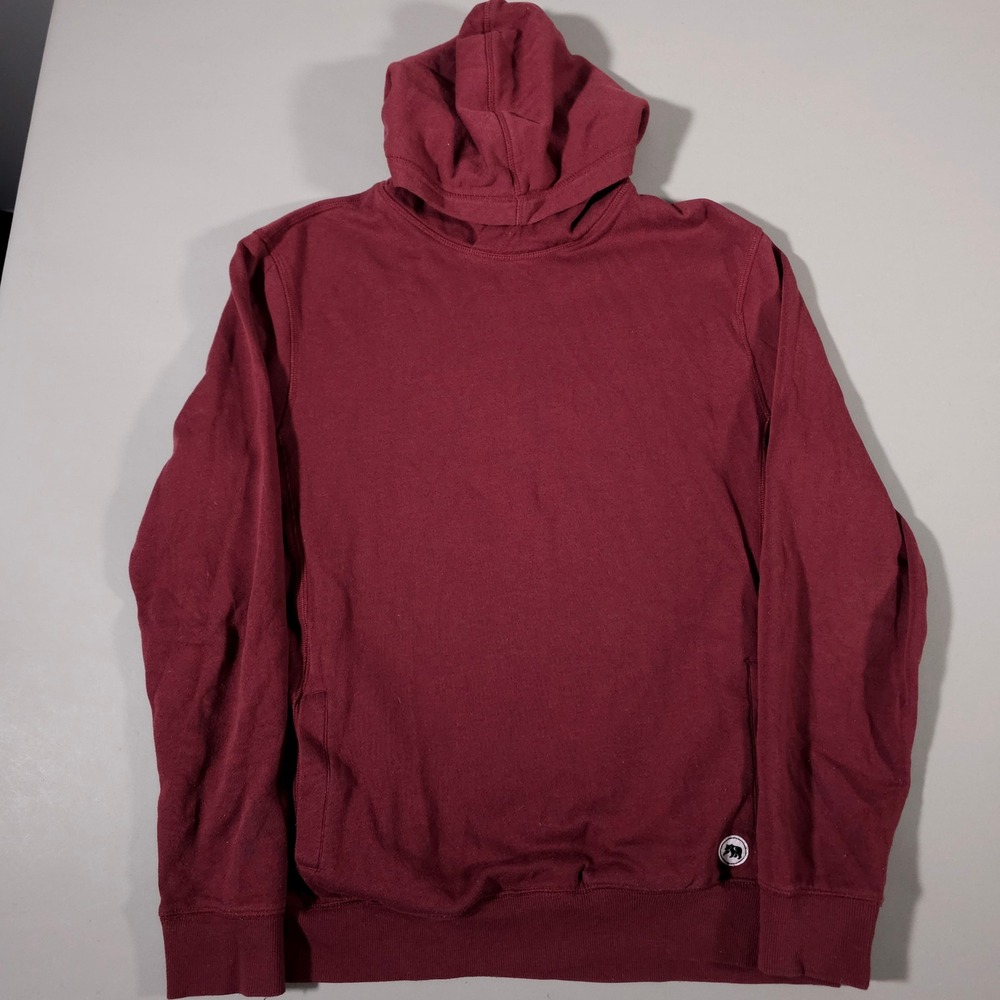 The Normal Brand Hoodie Mens Medium Burgundy Fleece Pullover Sweatshirt‎